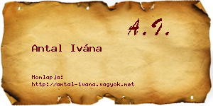 Antal Ivána névjegykártya